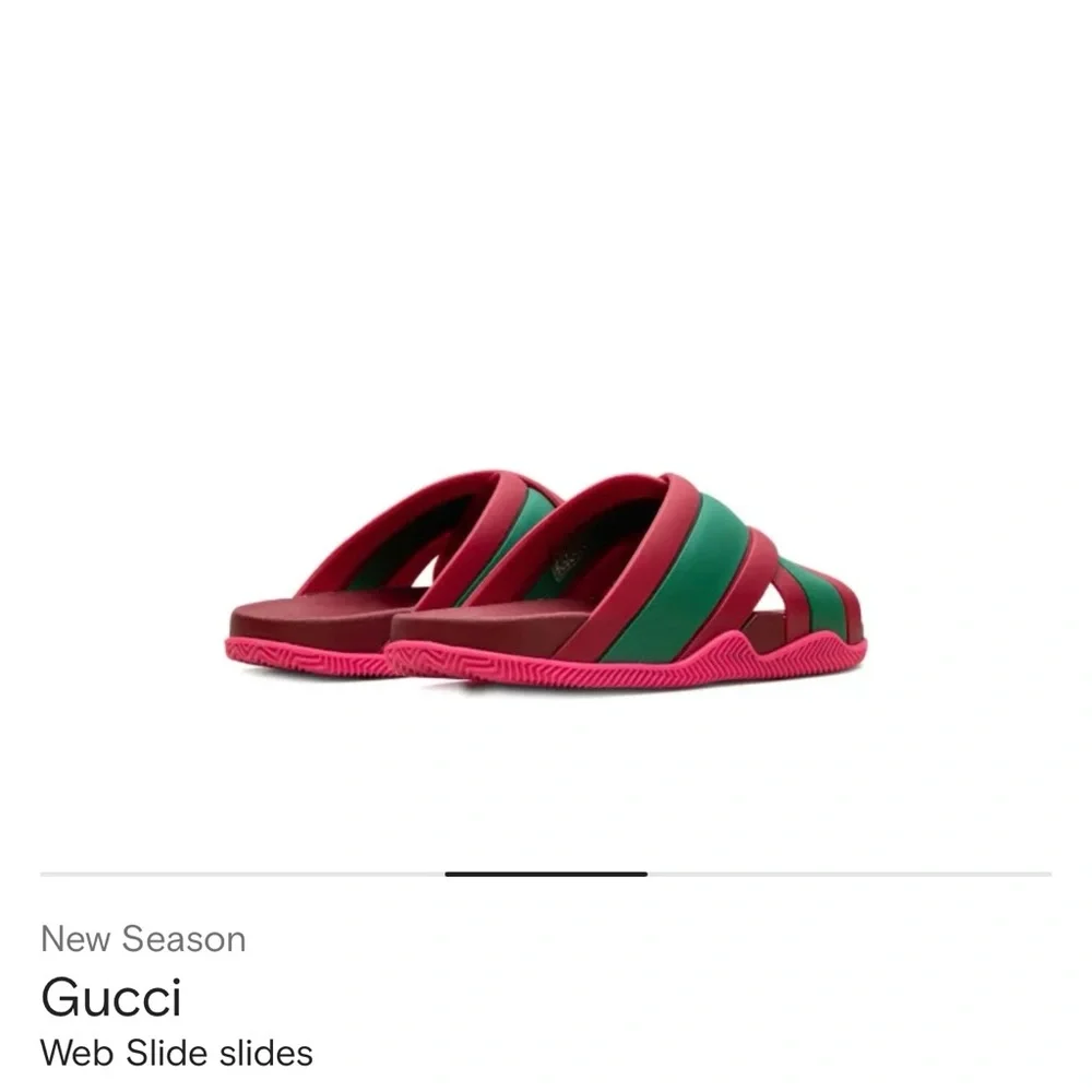 NIB Gucci Red and Green Slides - Picture 2 of 6
